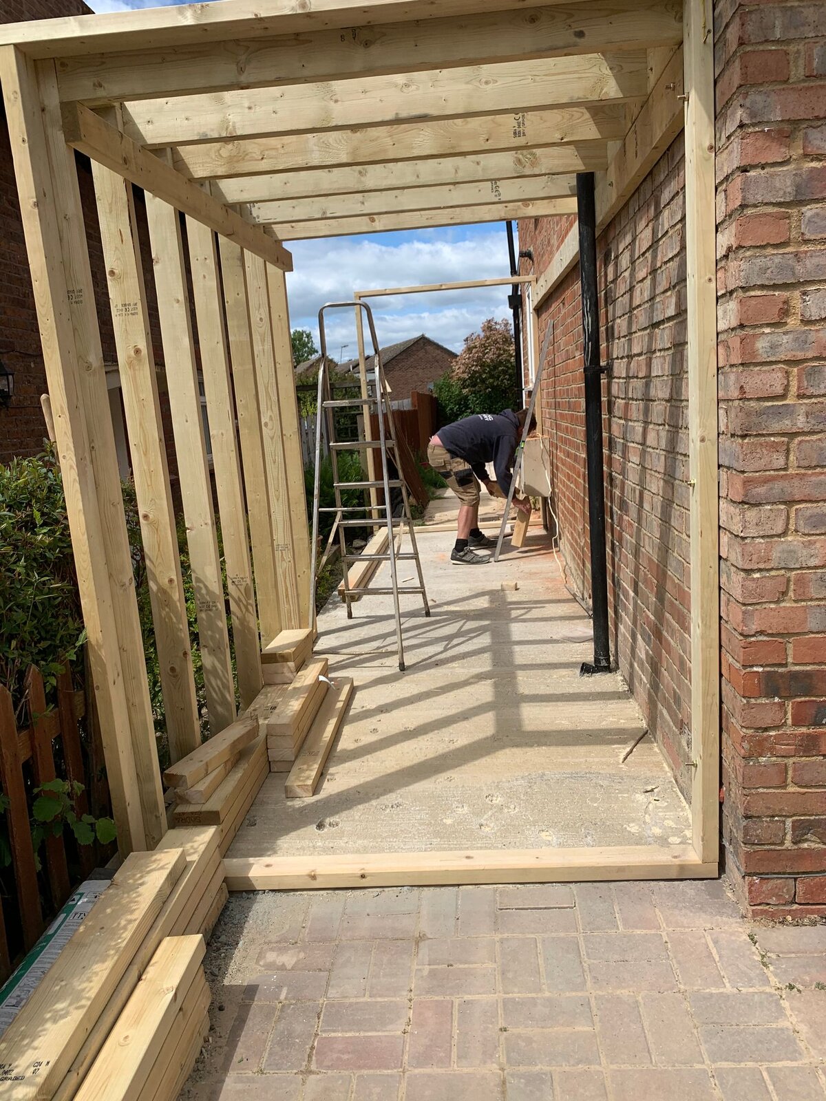 Pic of a residential shed building project in Tonbridge Kent by Malling Masonry